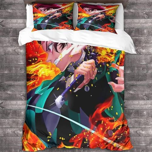 Demon Slayer Housse De Couette Anime Pi¿¿Ces Ensemble De Literie En... on Productcaster.