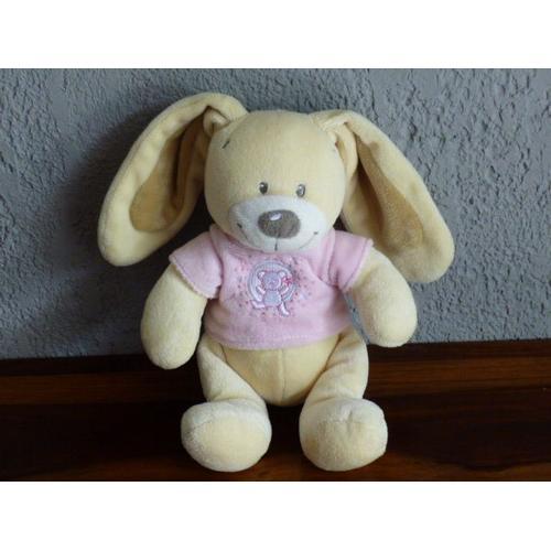 Doudou Lapin Nicotoy Maillot Tee Shirt Rose Tendre Lapinou Pinpin on Productcaster.