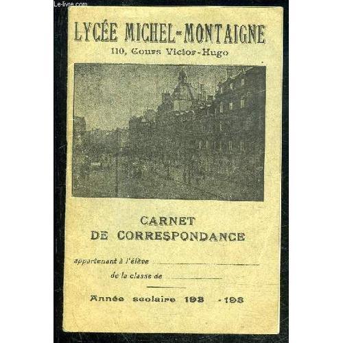 Lycee Michel-Montaigne - Carnet De Correspondance on Productcaster.