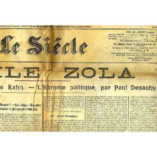 Le Siecle, 73e Annee, N° 26452, Juin 1908, Emile Zola on Productcaster.