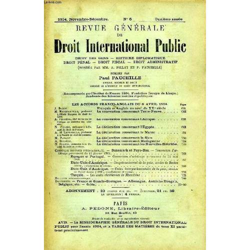 Revue Generale De Droit International Public, 11e Annee, N° 6, Nov.... on Productcaster.