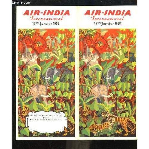 Dépliant Air-India International, 15ème Janvier 1958 on Productcaster.