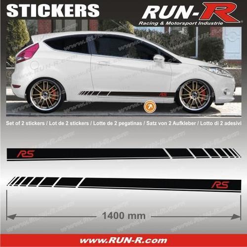 2 Stickers Ford 140 Cm - Noir Lettres Rouge on Productcaster.