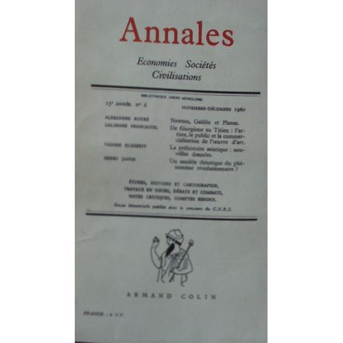 Annales. Economies, Sociétés, Civilisation Novembre/Décembre 1960 N... on Productcaster.