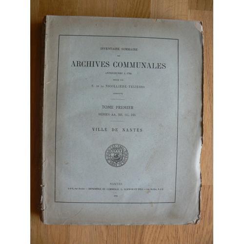 Inventaire Sommaire Des Archives Communales Antérieures À 1790. Vil... on Productcaster.