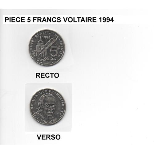 Piece 5 Francs Voltaire 1994 on Productcaster.