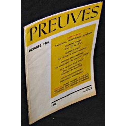 Preuves. N°138. Août 1962 on Productcaster.