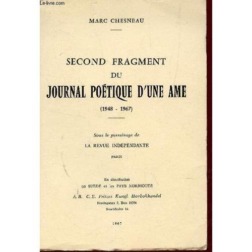 Second Fragment Du Journal Poetique D'une Ame (1948-1967) . on Productcaster.