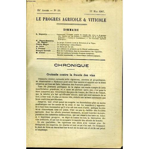 Le Progrès Agricole Et Viticole, N°19 - 24ème Année : Croisade Cont... on Productcaster.