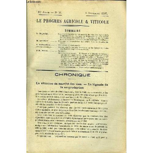 Le Progrès Agricole Et Viticole, N°36 - 24ème Année : La Fabricatio... on Productcaster.