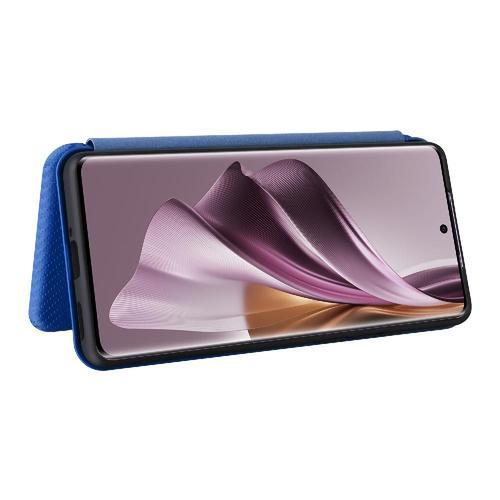 Étui Pour Oppo Reno 10 Coque En Cuir Folio Flip Fibre De Carbone Ma... on Productcaster.