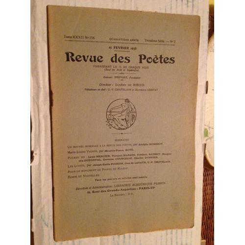 Revue Des Poètes N°2 De 1938 40 Iém Années on Productcaster.