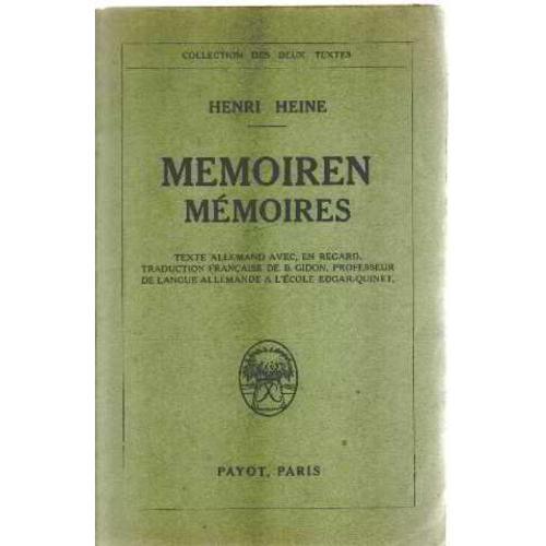 Memoiren/ Memoires/ Ed Bilingue on Productcaster.