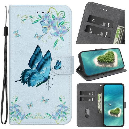 Étui Pour Samsung Galaxy A40 Fentes Pour Cartes Fleur Papillon Pein... on Productcaster.