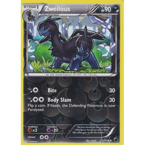 Carte Pokemon - Zweilous ( Diamat ) -77/116 - Reverse - Glaciation ... on Productcaster.