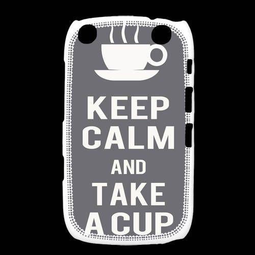 Coque Blackberry Curve 9320 Keep Calm Take A Cup Gris on Productcaster.