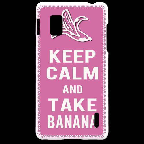 Coque Lg Optimus G Keep Calm Take Banana Rose on Productcaster.