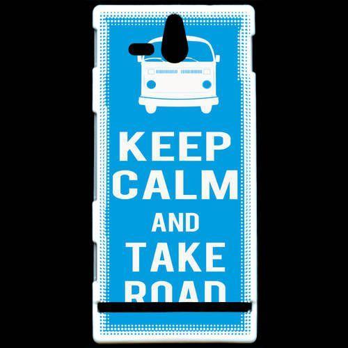 Coque Sony Xperia U Keep Calm Take Road Cyan on Productcaster.