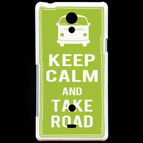 Coque Sony Xperia T Keep Calm Take Road Vert Pomme on Productcaster.