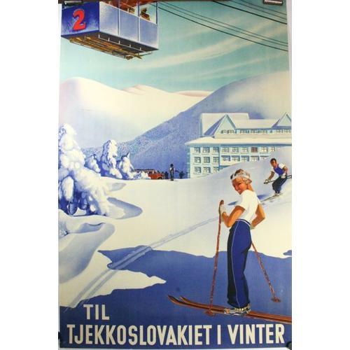 Affiche Ski Tchekoslosvaquie Fil Tjekkoslovakiet I Vinter on Productcaster.