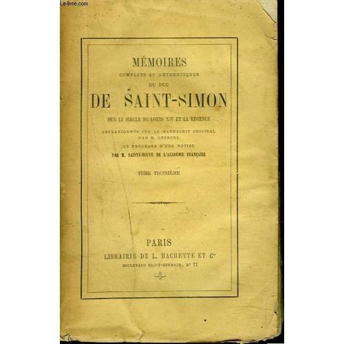 Memoires Complets Et Authentiques Du Duc De Saint-Simon Tome Iii. S... on Productcaster.