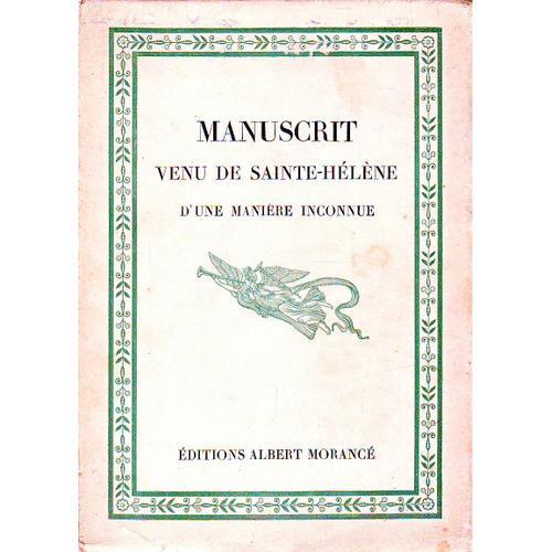 Manuscrit Venu De Sainte-Hélène D'une Manière Inconnue on Productcaster.