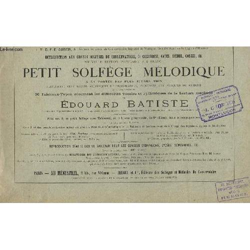 Petit Solfege Melodique - 50 Tableaux Types Resumant Les Difficulte... on Productcaster.