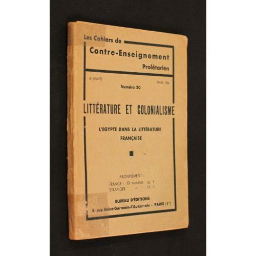 Les Cahiers De Contre-Enseignement Prolétarien, N°20 : Littérature ... on Productcaster.