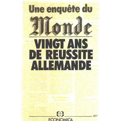 Une Enquete Du Monde / Vingt Ans De Reussite Allemande on Productcaster.