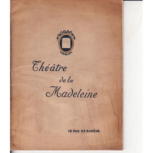 Programme Du Théâtre De La Madeleine. Saison 1932 - 1933 on Productcaster.