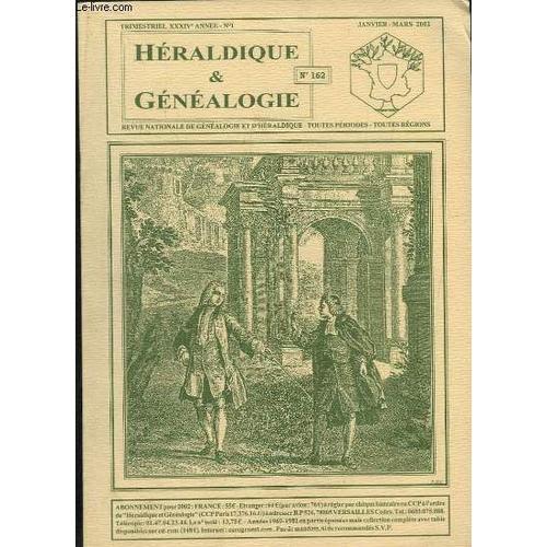 Heraldique Et Genealogie N° 162 Janvier Mars 2002. Sommaire: Famill... on Productcaster.