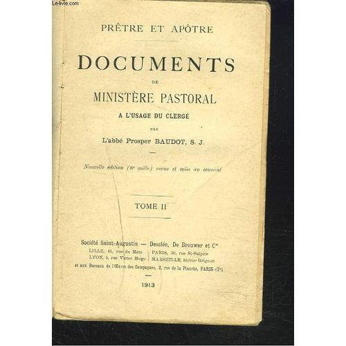 Prêtre Et Apôtre. Documents De Ministere Pastoral A L'usage Du Cler... on Productcaster.