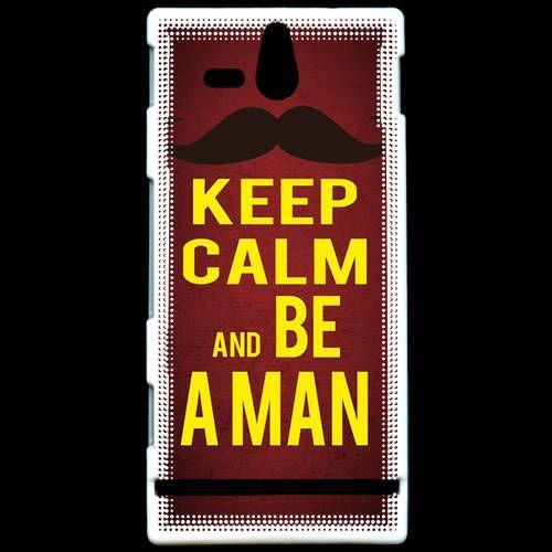 Coque Sony Xperia U Keep Calm Be A Man Rouge on Productcaster.