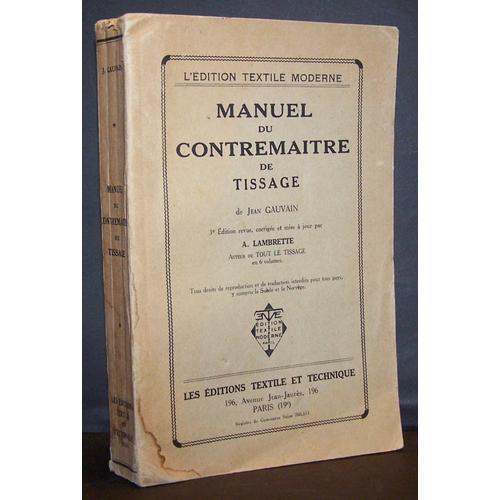 Manuel Du Contremaître De Tissage on Productcaster.