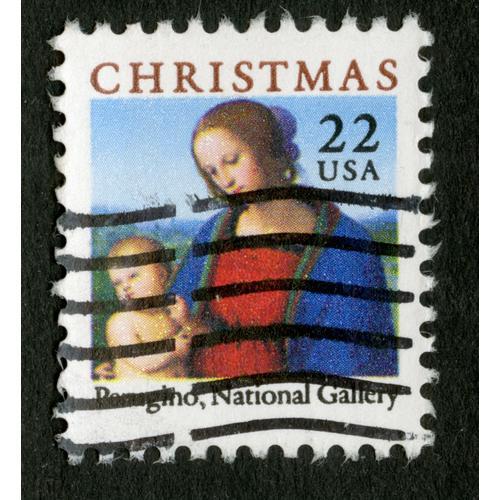 Timbre Oblitéré Usa, Christmas, Perugino, National Gallery, 22 on Productcaster.