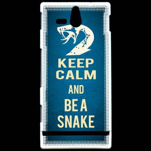 Coque Sony Xperia U Keep Calm And Be A Snake Bleu on Productcaster.