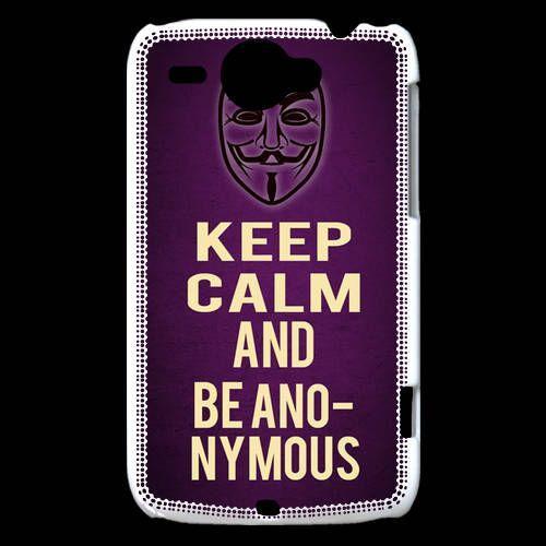 Coque Htc Wildfire G8 Keep Calm And Be Anonymous Violet on Productcaster.