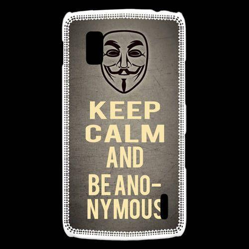 Coque Lg Nexus 4 Keep Calm And Be Anonymous Gris on Productcaster.