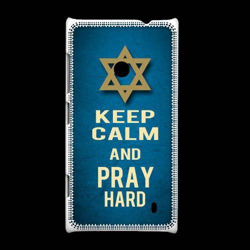 Coque Nokia Lumia 520 Keep Calm And Pray Jewish Bleu on Productcaster.