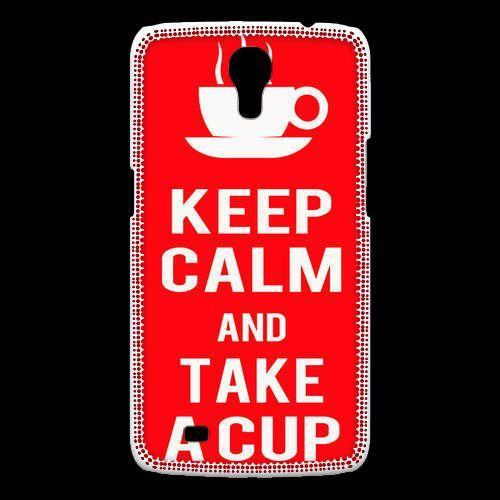 Coque Samsung Galaxy Mega Keep Calm Take A Cup Rouge on Productcaster.