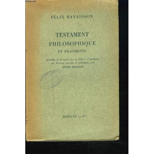 Testament Philosophique Et Fragments on Productcaster.