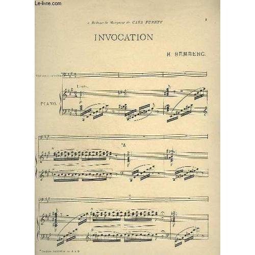 Invocation - Piano + Violoncelle Ou Violon. on Productcaster.