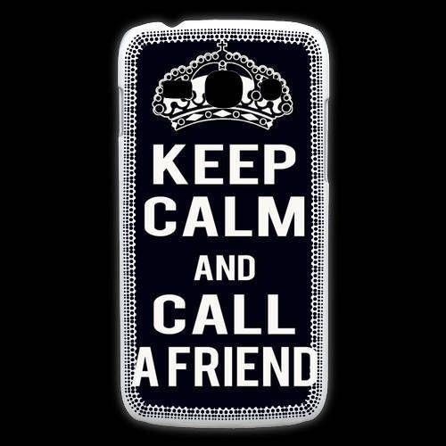 Coque Samsung Galaxy Ace3 Keep Calm Call Friend Noir on Productcaster.