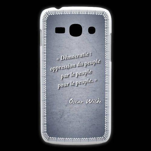 Coque Samsung Galaxy Ace3 Démocratie Bleu Citation Oscar Wilde on Productcaster.