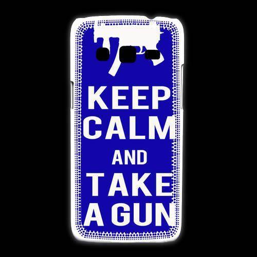 Coque Samsung Galaxy Express2 Keep Calm Take A Gun Bleu on Productcaster.