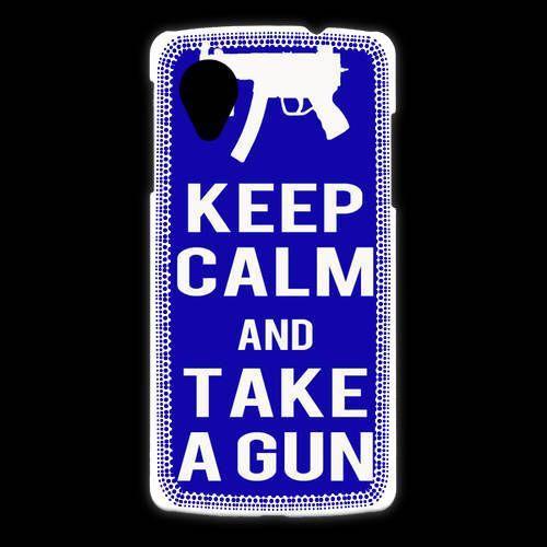 Coque Lg Nexus 5 Keep Calm Take A Gun Bleu on Productcaster.