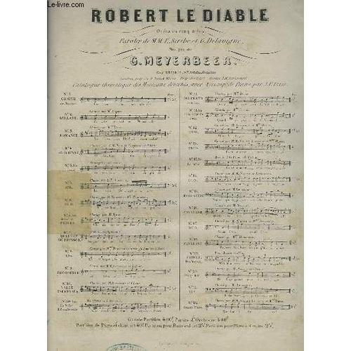 Robert Le Diable - Opera En 5 Actes N°11 Pour Piano Et Chant. on Productcaster.