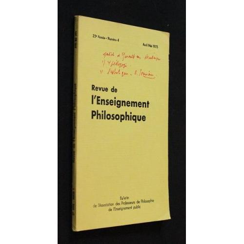 L Enseignement Philosophique, 23e Année, N°4 on Productcaster.