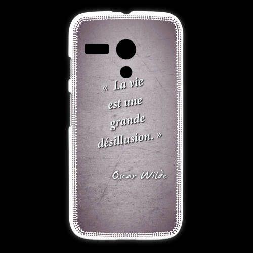 Coque Motorola G Désillusion Vie Violet Citation Oscar Wilde on Productcaster.