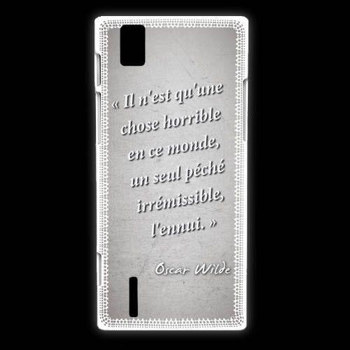 Coque Huawei Ascend P2 Horrible Ennui Gris Citation Oscar Wilde on Productcaster.